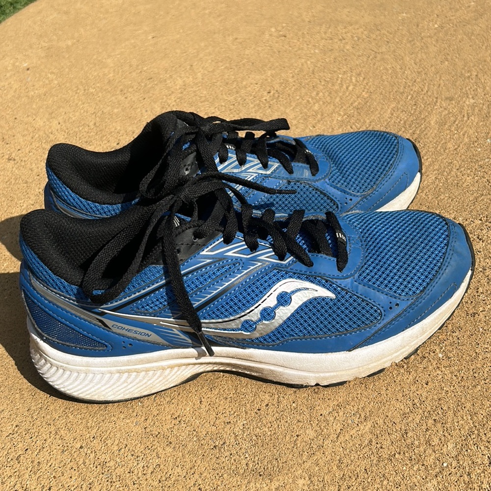 Saucony Cohesion Blue & Silver Athletic Running Shoes Men’s Size 8
